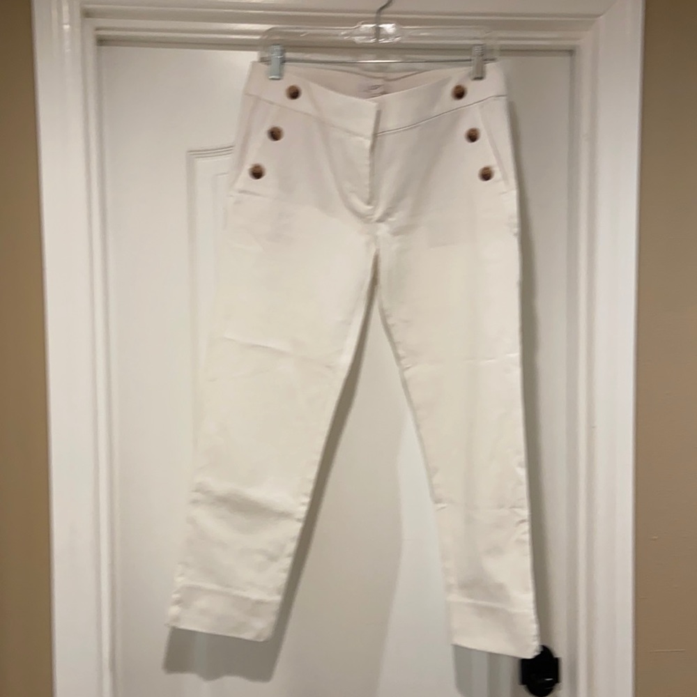 Loft white ankle leg white capris